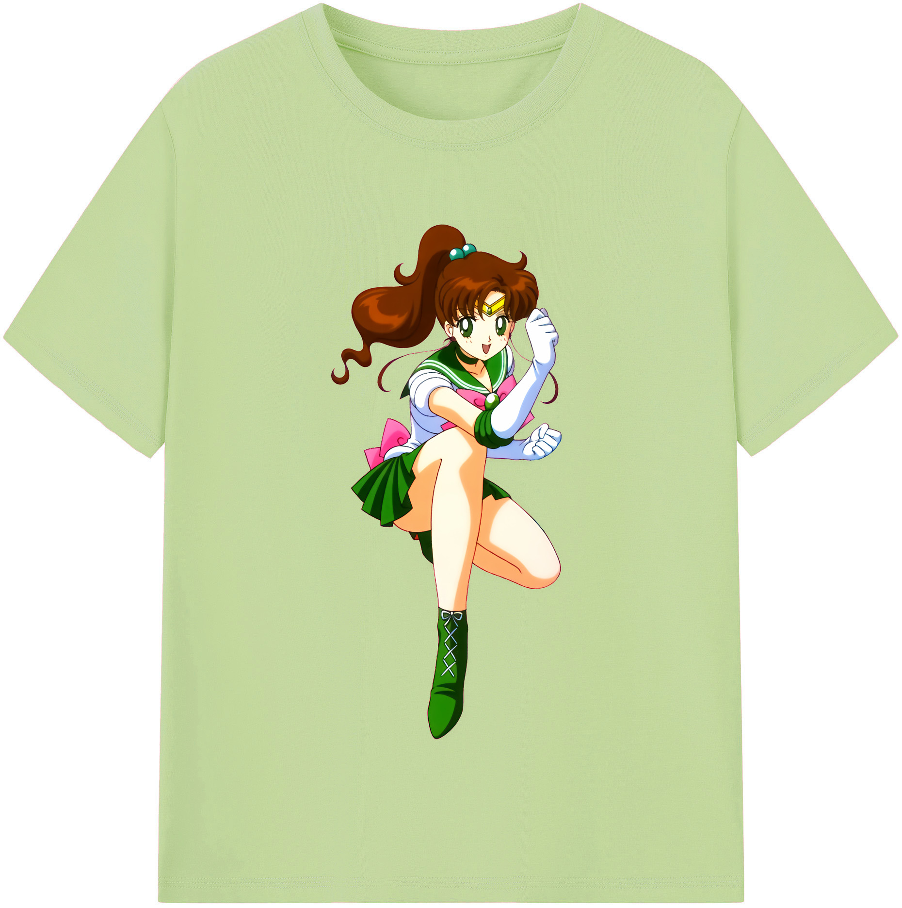 （画像用） 美少女戦士セーラームーン 木野 まこと きの まこと Sailor Moon Kino Makoto （セーラージュピター；Sailor Jupiter） 綿100％半袖Tシャツ（フロントプリント）